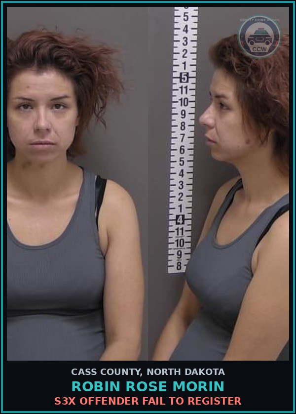 Booking mugshot of Robin Rose Morin in Cass County