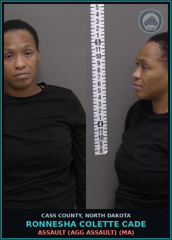 Booking mugshot of Ronnesha Colette Cade in Cass County