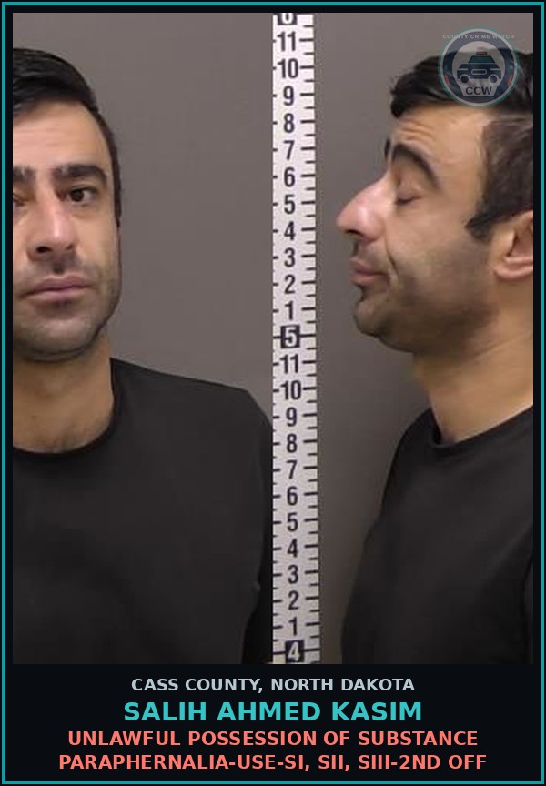 Booking mugshot of Salih Ahmed Kasim in Cass County