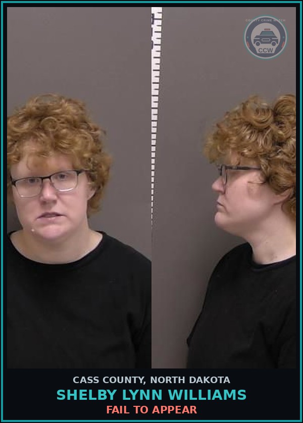 Booking mugshot of Shelby Lynn Williams in Cass County