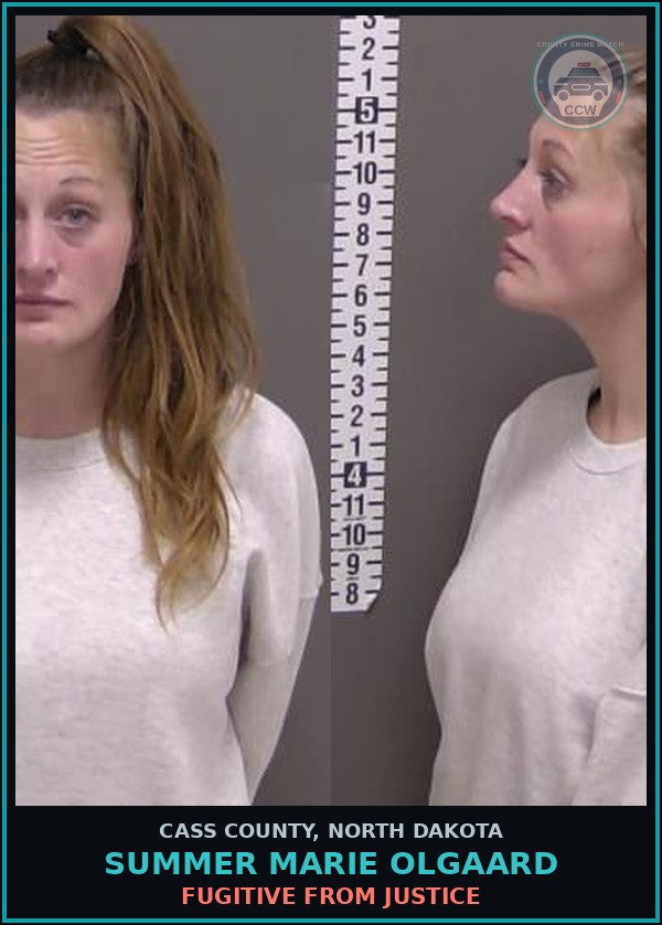 Booking mugshot of Summer Marie Olgaard in Cass County