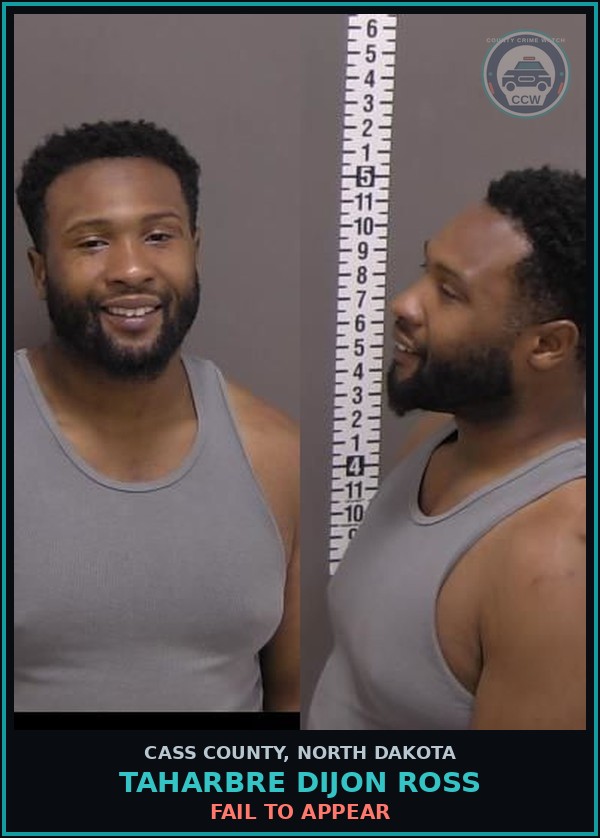 Booking mugshot of Taharbre Dijon Ross in Cass County