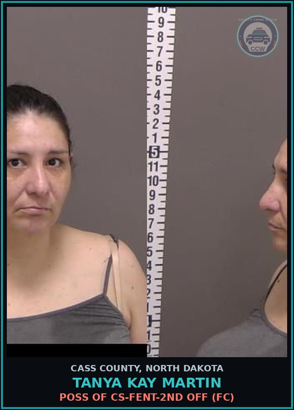Booking mugshot of Tanya Kay Martin in Cass County