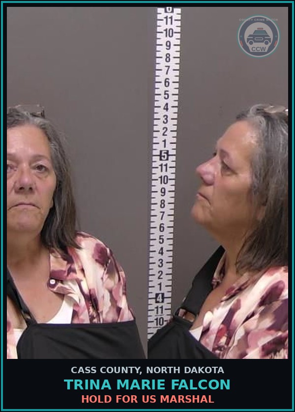 Booking mugshot of Trina Marie Falcon in Cass County