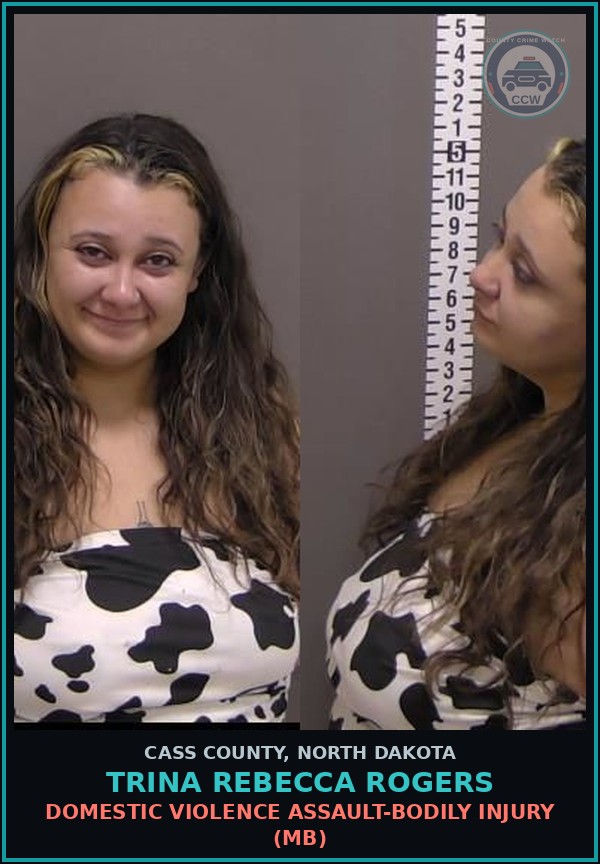 Booking mugshot of Trina Rebecca Rogers in Cass County