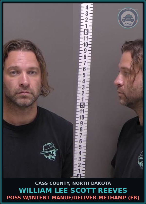 Booking mugshot of William Lee Scott Reeves in Cass County