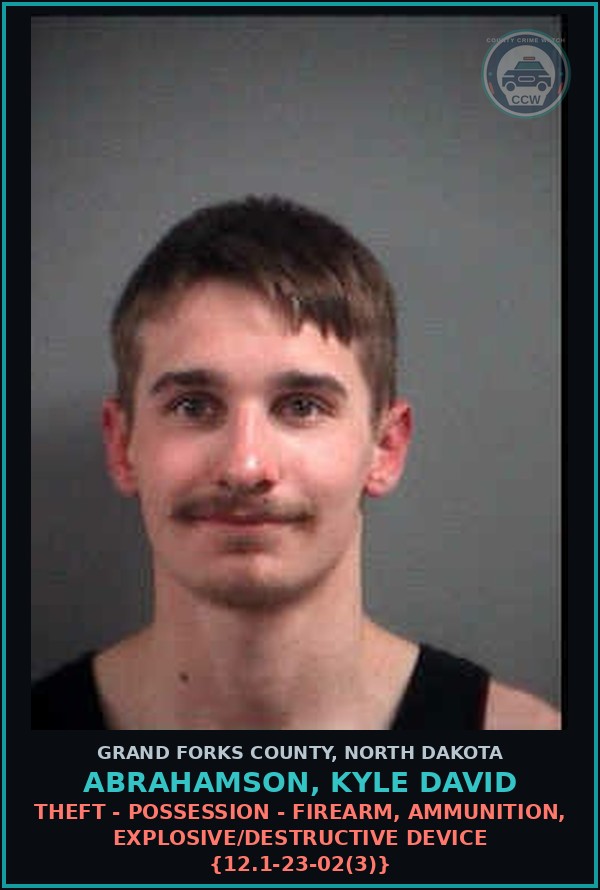 Booking mugshot of Abrahamson, Kyle David in Grand Forks County