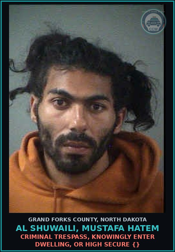 Booking mugshot of Al Shuwaili, Mustafa Hatem in Grand Forks County