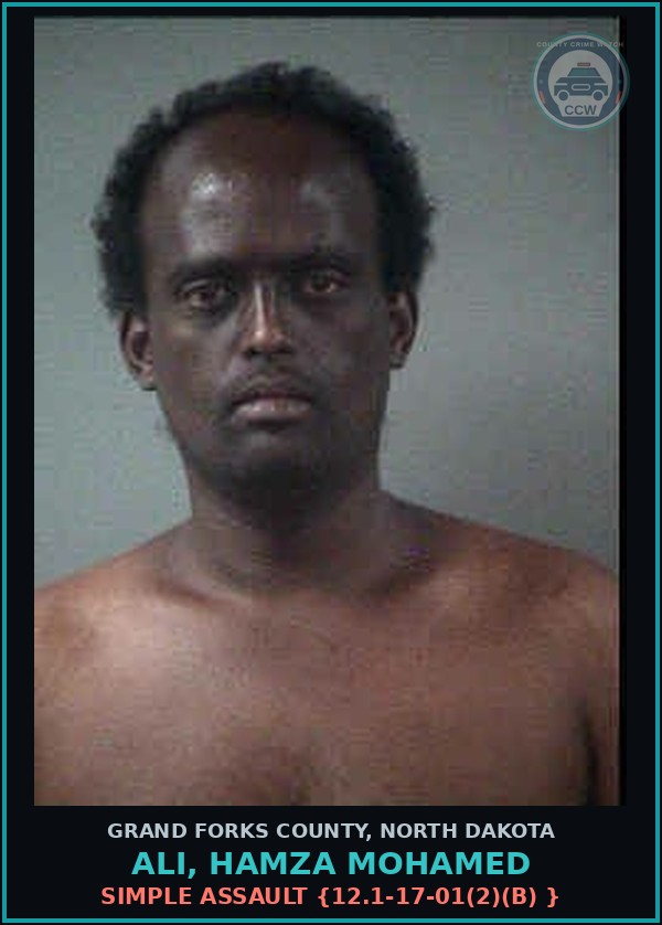 Booking mugshot of Ali, Hamza Mohamed in Grand Forks County