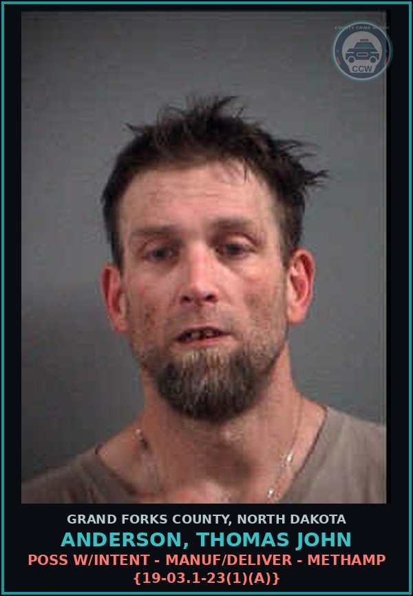 Booking mugshot of Anderson, Thomas John in Grand Forks County