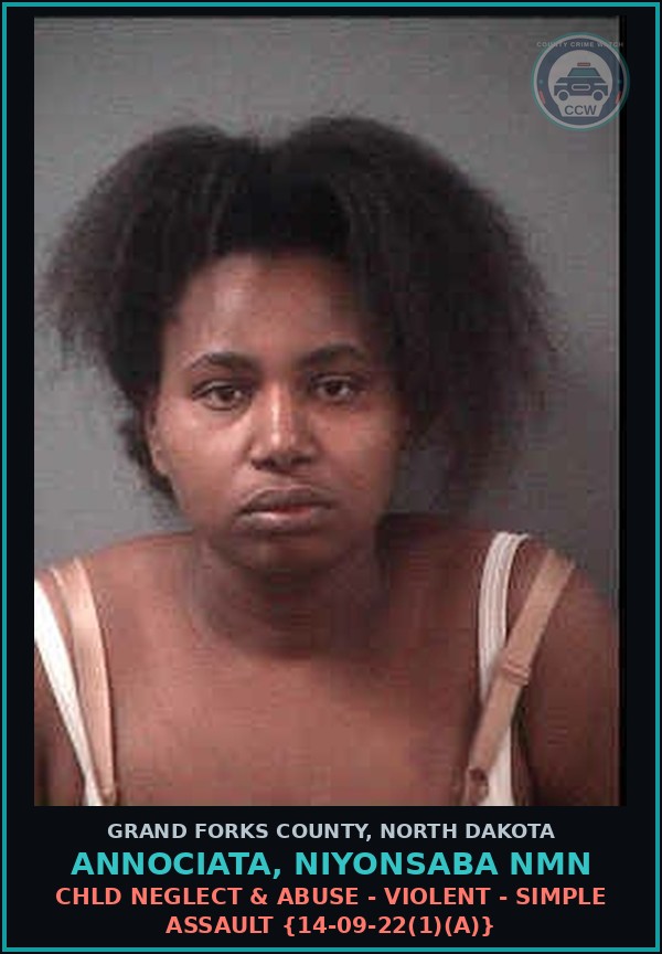 Booking mugshot of Annociata, Niyonsaba Nmn in Grand Forks County