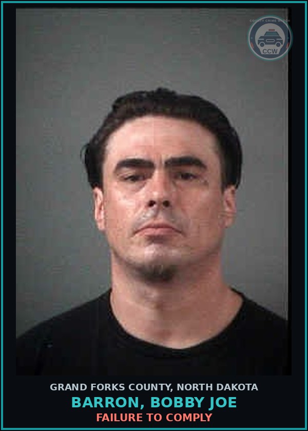 Booking mugshot of Barron, Bobby Joe in Grand Forks County