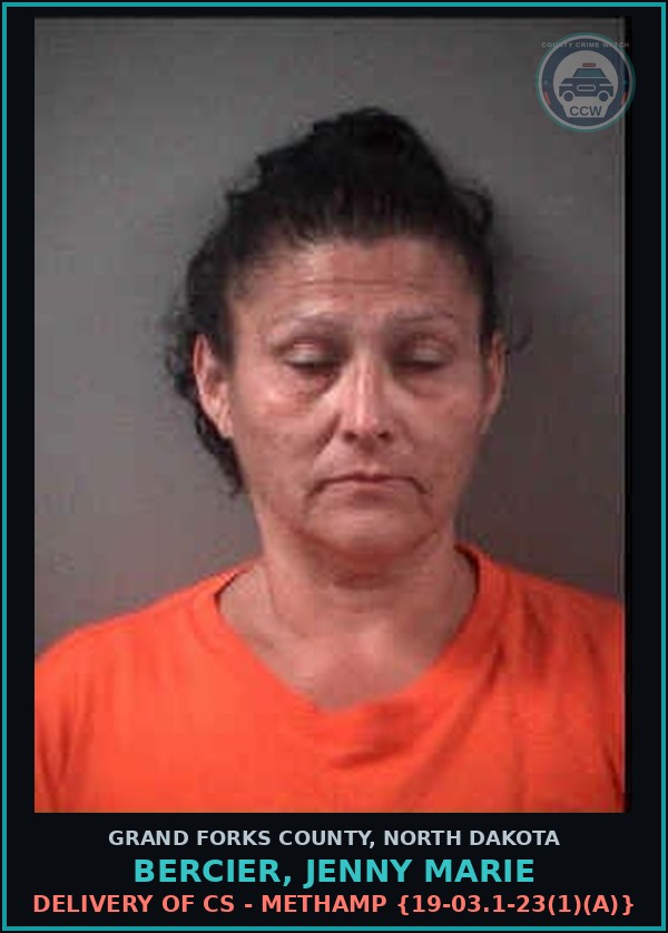 Booking mugshot of Bercier, Jenny Marie in Grand Forks County