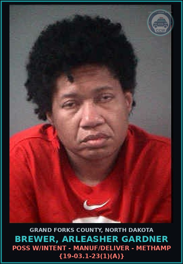 Booking mugshot of Brewer, Arleasher Gardner in Grand Forks County