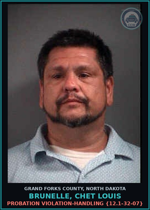 Booking mugshot of Brunelle, Chet Louis in Grand Forks County