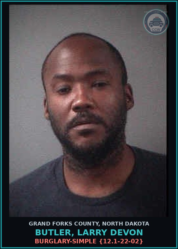 Booking mugshot of Butler, Larry Devon in Grand Forks County