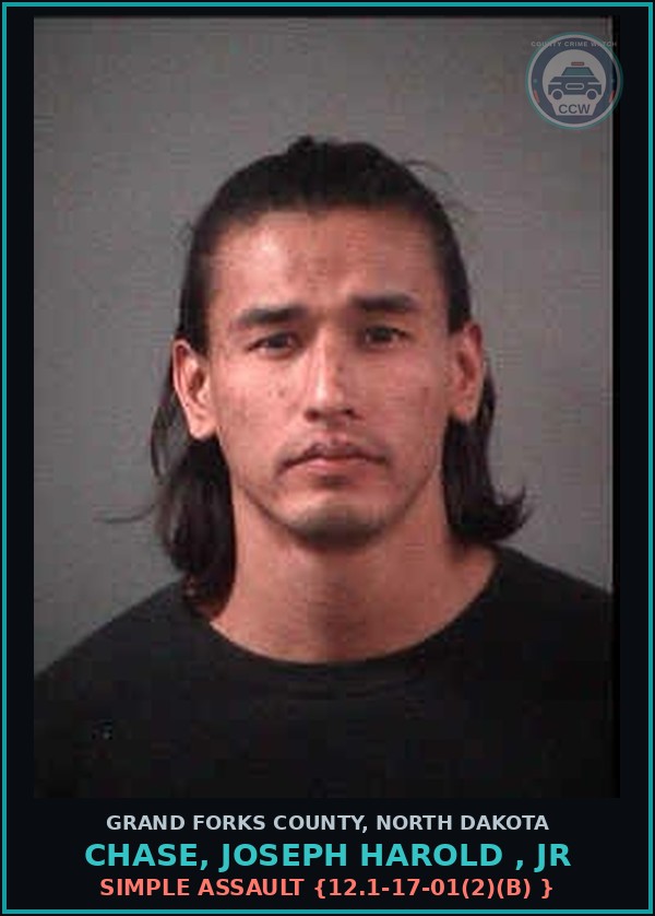 Booking mugshot of Chase, Joseph Harold , Jr in Grand Forks County