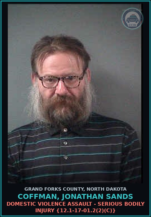 Booking mugshot of Coffman, Jonathan Sands in Grand Forks County