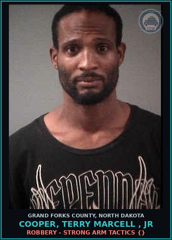 Booking mugshot of Cooper, Terry Marcell , Jr in Grand Forks County