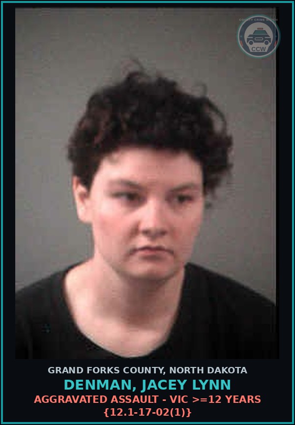 Booking mugshot of Denman, Jacey Lynn in Grand Forks County