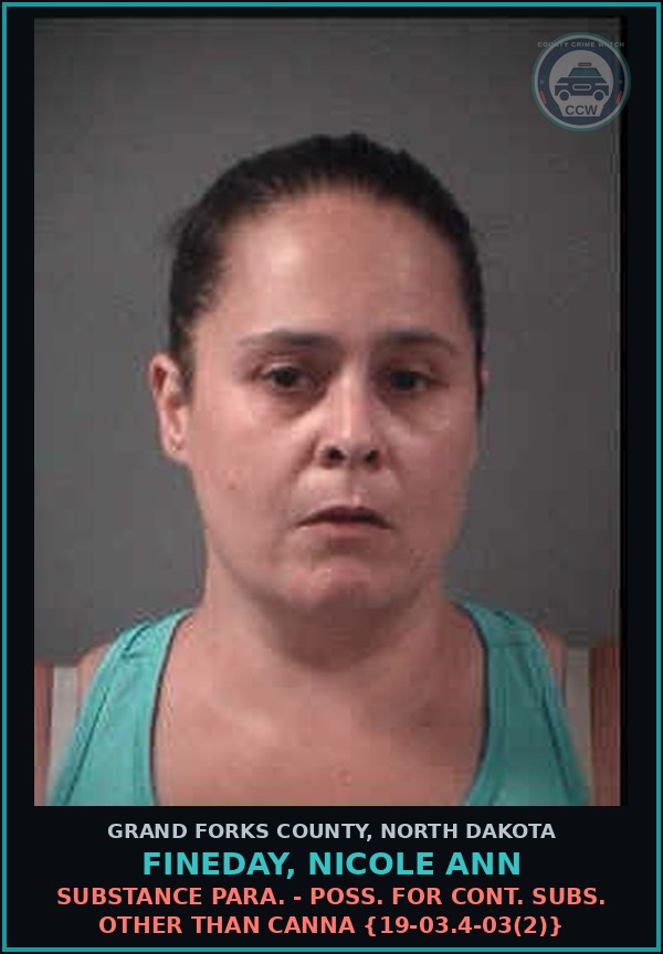 Booking mugshot of Fineday, Nicole Ann in Grand Forks County