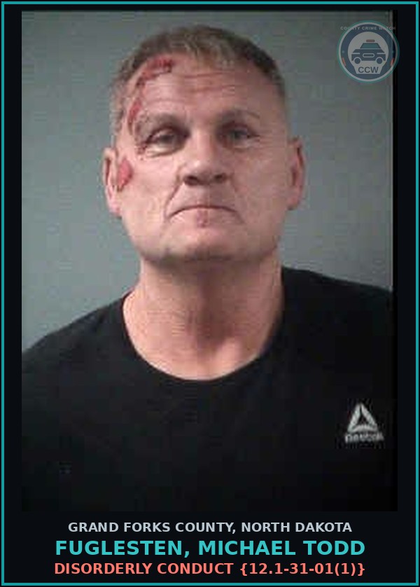 Booking mugshot of Fuglesten, Michael Todd in Grand Forks County