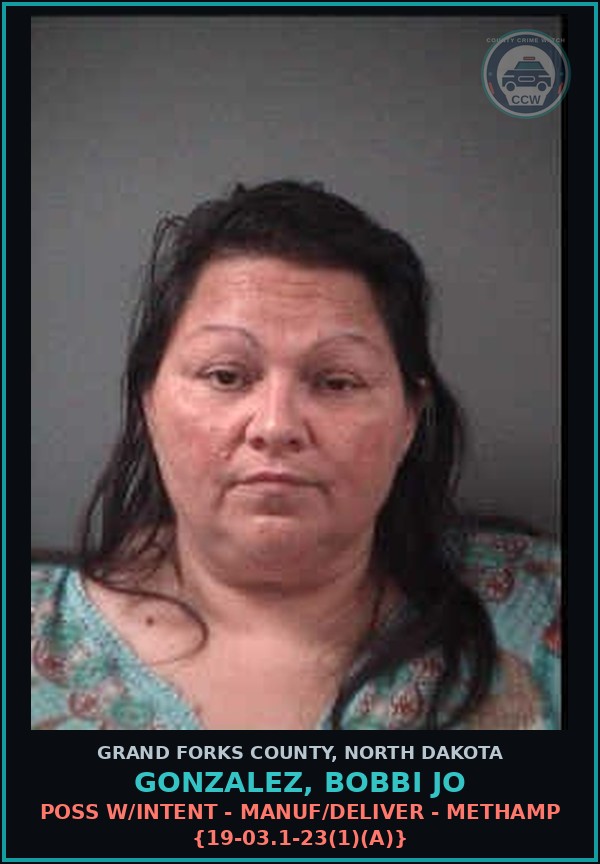 Booking mugshot of Gonzalez, Bobbi Jo in Grand Forks County