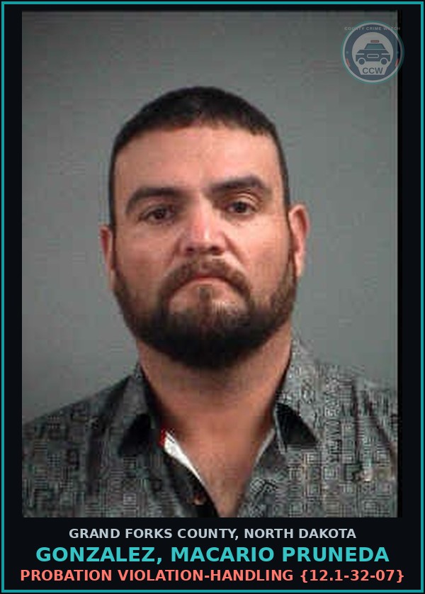Booking mugshot of Gonzalez, Macario Pruneda in Grand Forks County