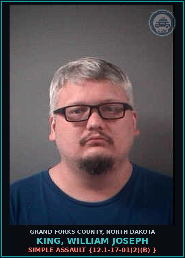 Booking mugshot of King, William Joseph in Grand Forks County