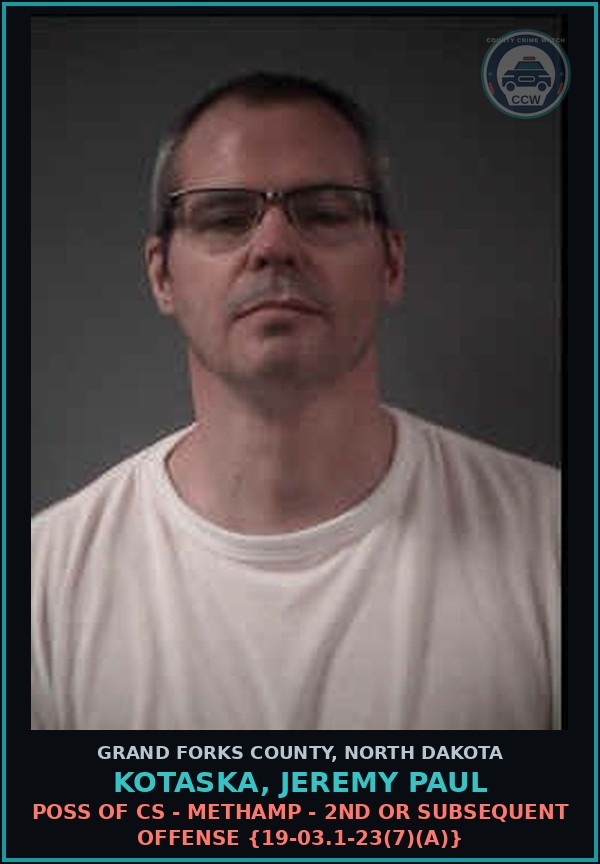 Booking mugshot of Kotaska, Jeremy Paul in Grand Forks County