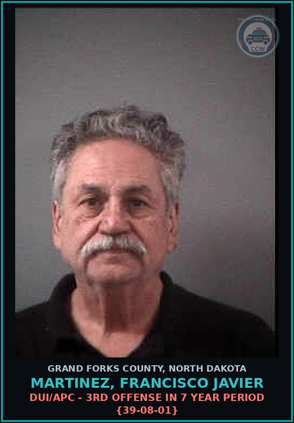 Booking mugshot of Martinez, Francisco Javier in Grand Forks County