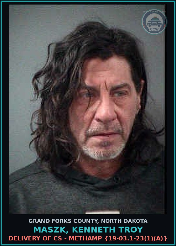 Booking mugshot of Maszk, Kenneth Troy in Grand Forks County