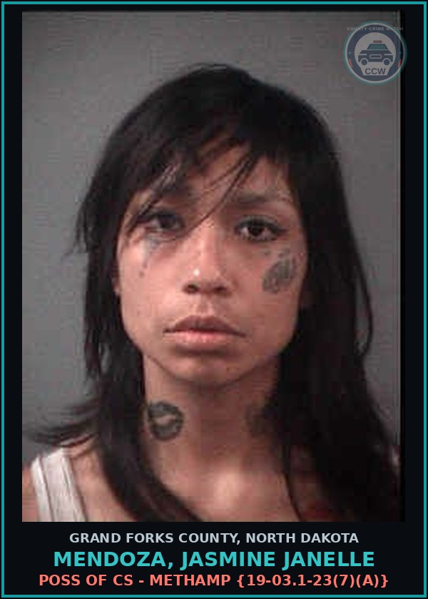 Booking mugshot of Mendoza, Jasmine Janelle in Grand Forks County