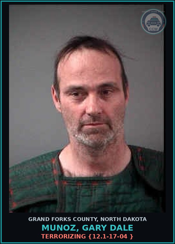 Booking mugshot of Munoz, Gary Dale in Grand Forks County