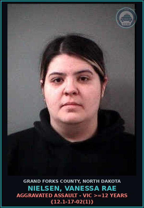 Booking mugshot of Nielsen, Vanessa Rae in Grand Forks County