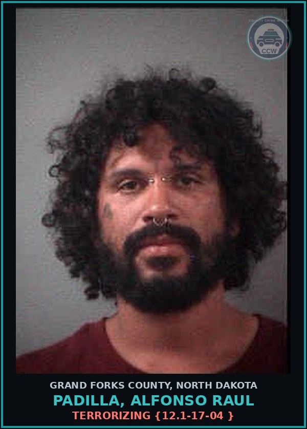 Booking mugshot of Padilla, Alfonso Raul in Grand Forks County
