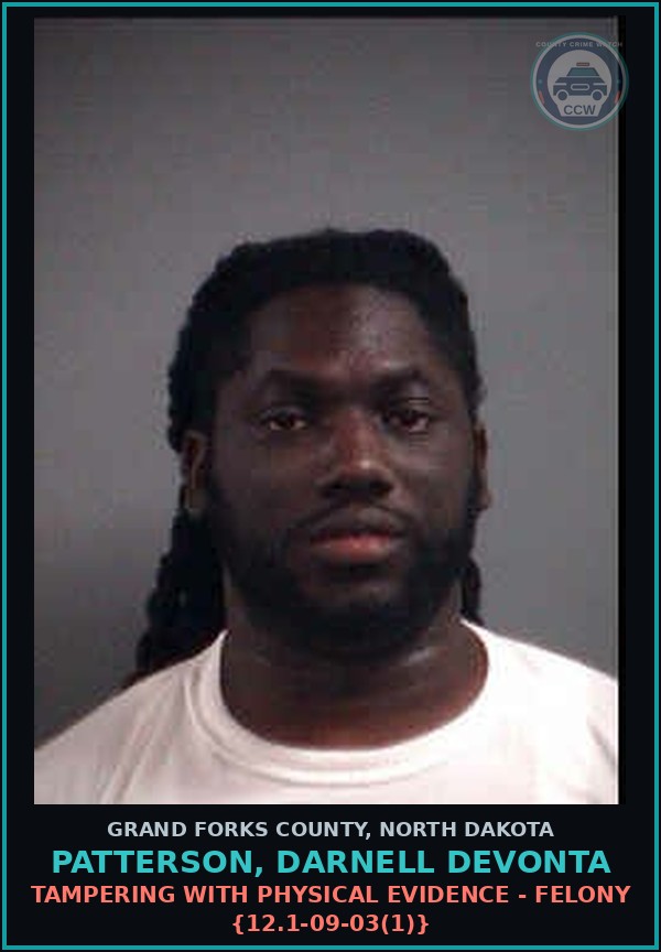 Booking mugshot of Patterson, Darnell Devonta in Grand Forks County
