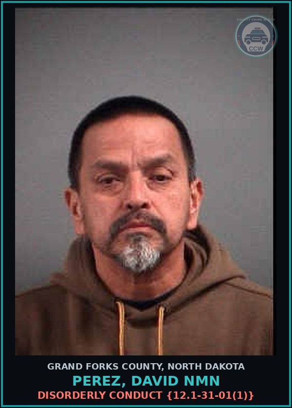 Booking mugshot of Perez, David Nmn in Grand Forks County