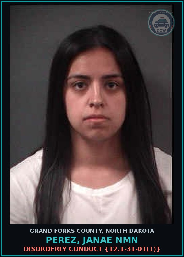 Booking mugshot of Perez, Janae Nmn in Grand Forks County