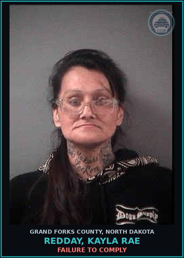 Booking mugshot of Redday, Kayla Rae in Grand Forks County