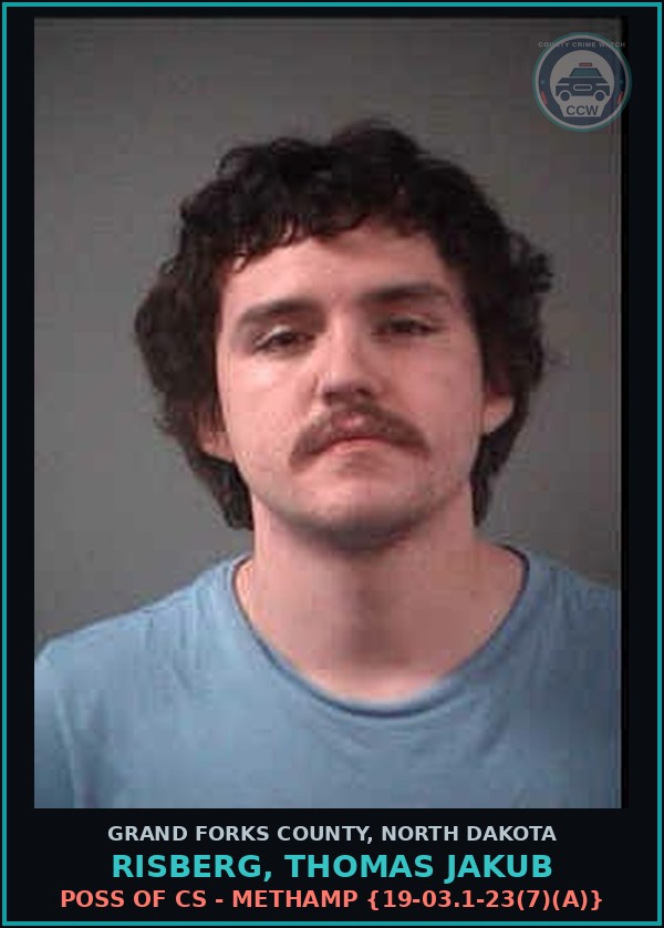 Booking mugshot of Risberg, Thomas Jakub in Grand Forks County