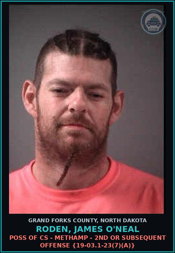 Booking mugshot of Roden, James O'Neal in Grand Forks County