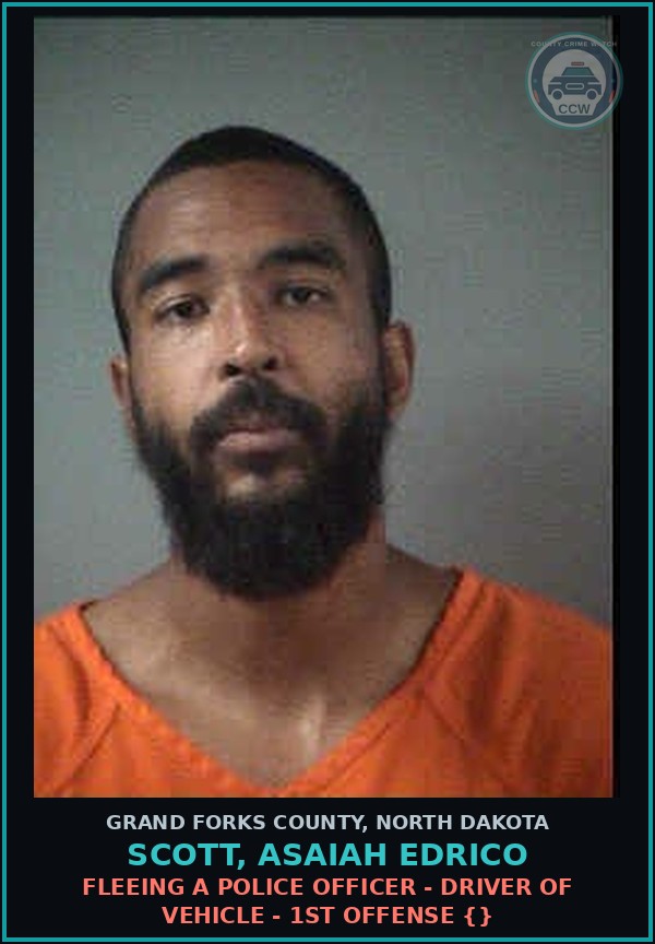 Booking mugshot of Scott, Asaiah Edrico in Grand Forks County