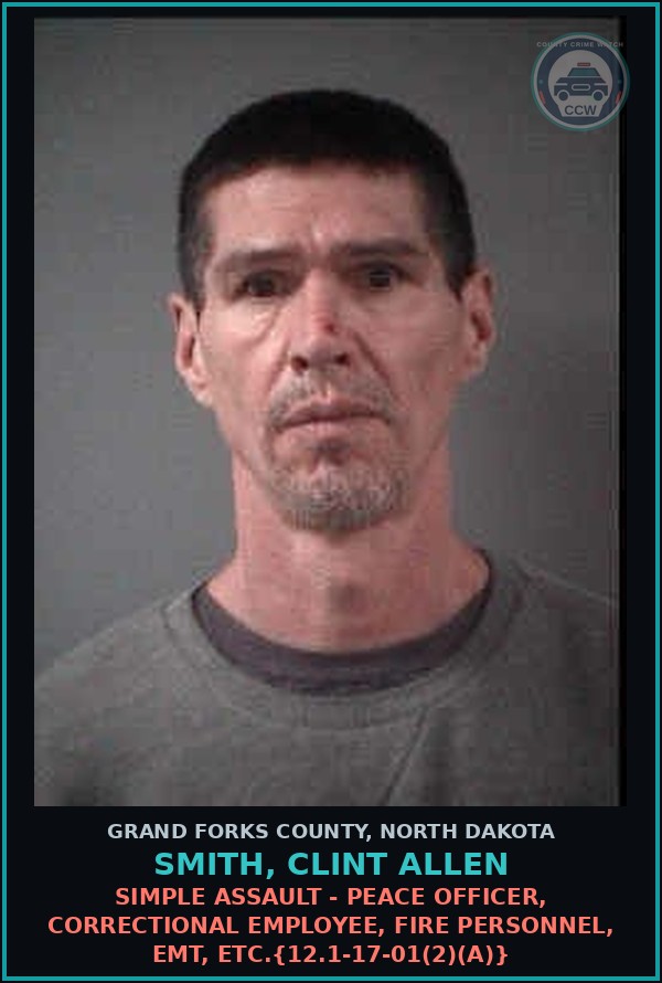 Booking mugshot of Smith, Clint Allen in Grand Forks County
