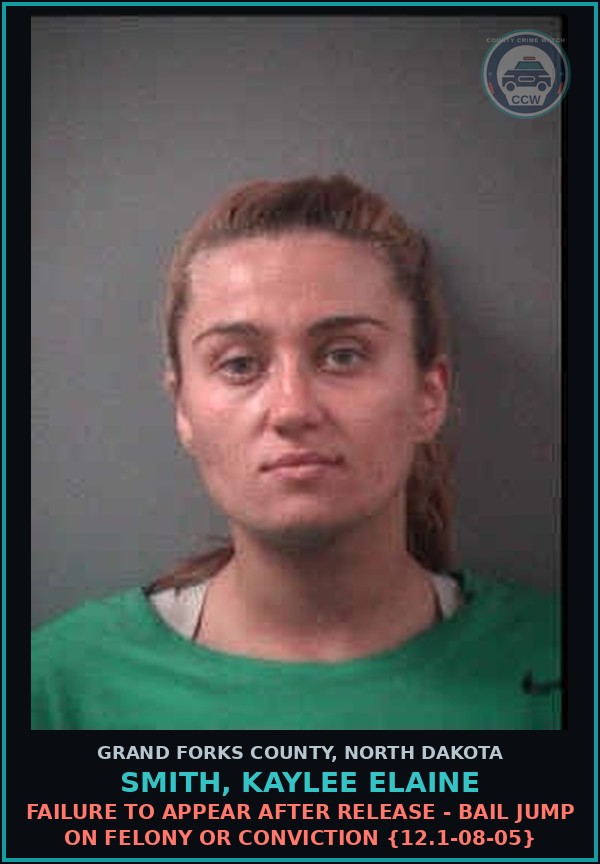 Booking mugshot of Smith, Kaylee Elaine in Grand Forks County