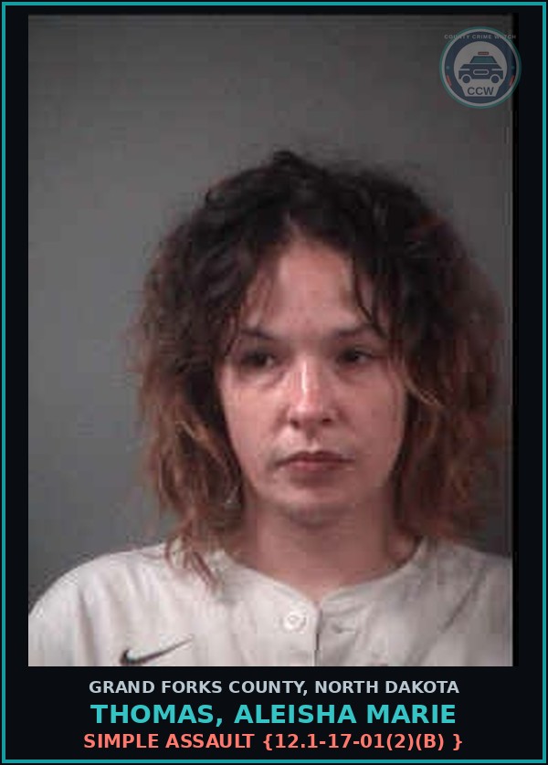 Booking mugshot of Thomas, Aleisha Marie in Grand Forks County