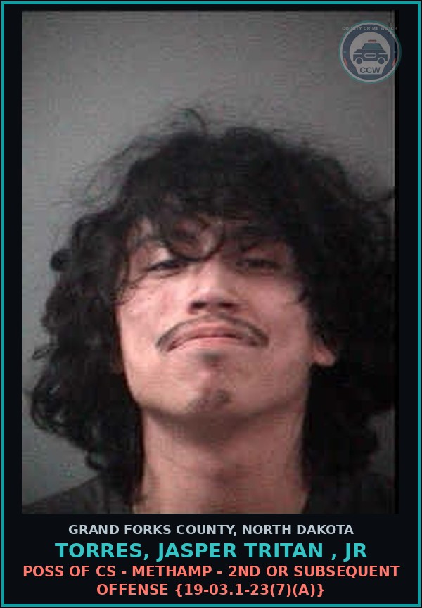 Booking mugshot of Torres, Jasper Tritan , Jr in Grand Forks County