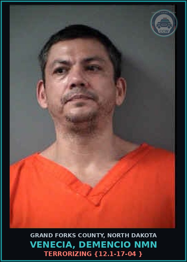 Booking mugshot of Venecia, Demencio Nmn in Grand Forks County