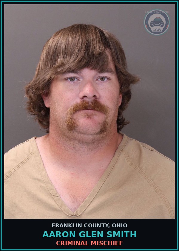 Booking mugshot of Aaron Glen Smith in Franklin County