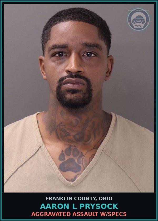 Booking mugshot of Aaron L Prysock in Franklin County